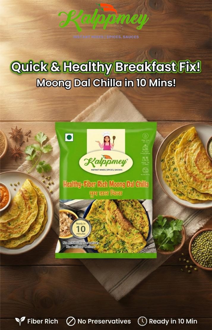 Healthy Fibre Rich Moong Dal Chilla